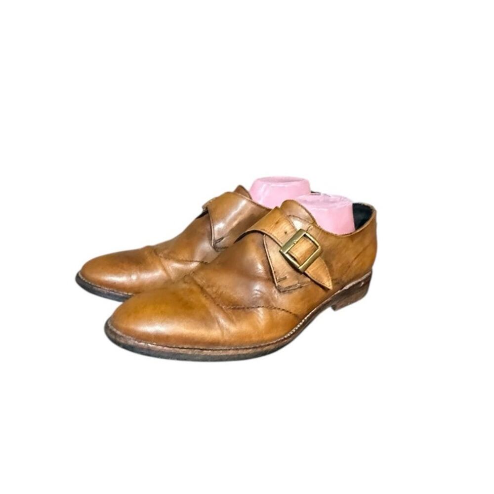Messico Genuine Leather Mexico Dress Shoes Sz 11 M Monk Strap Oxford Buckle